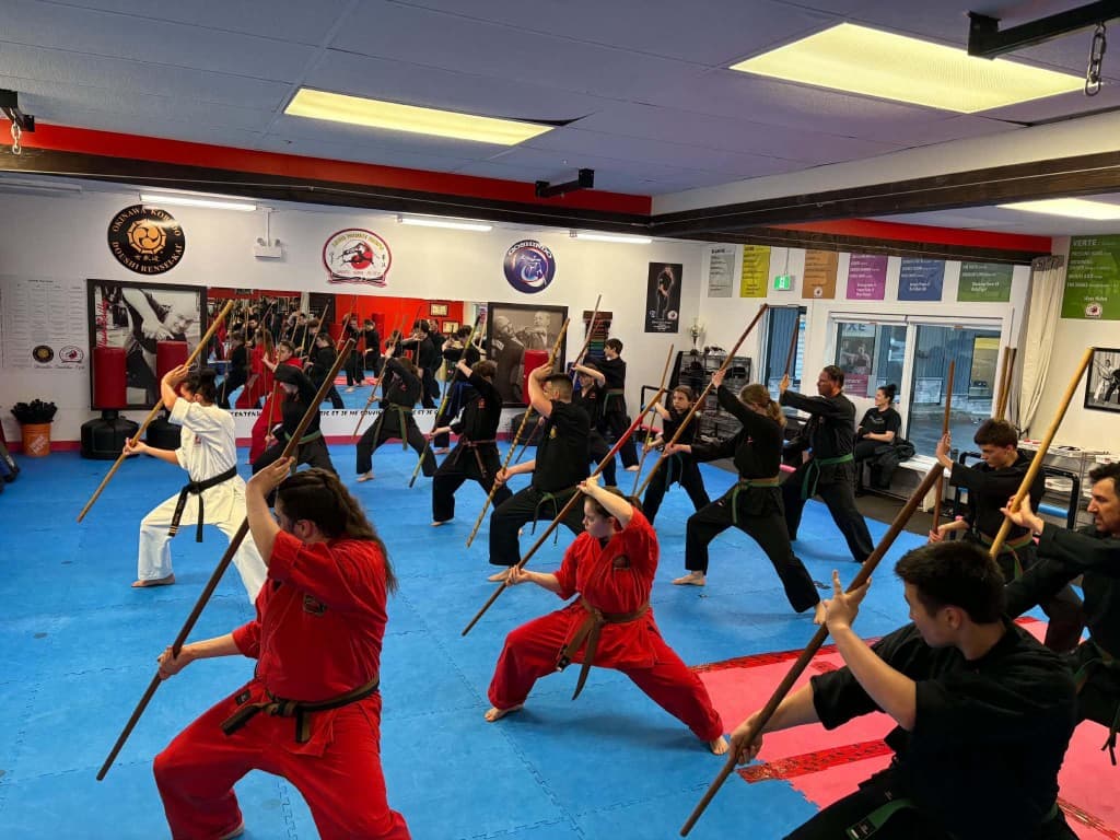 Cours au dojo de l'École d'arts martiaux Denis Paquet